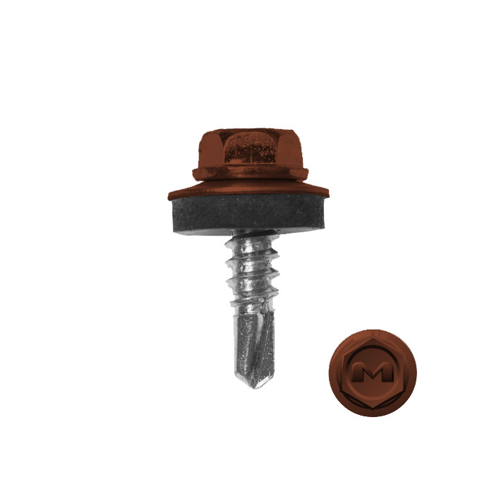 Саморез по металлу Daxmer 5,5х19 RAL 8004 (250) сверло №3